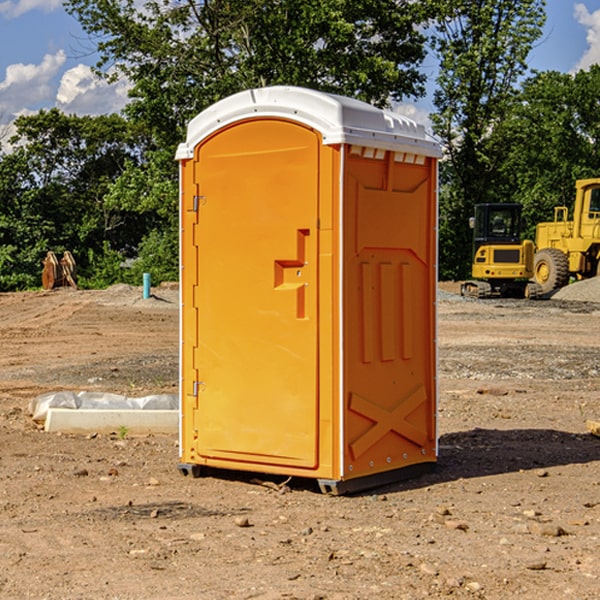 how often are the portable restrooms cleaned and serviced during a rental period in Noyack New York